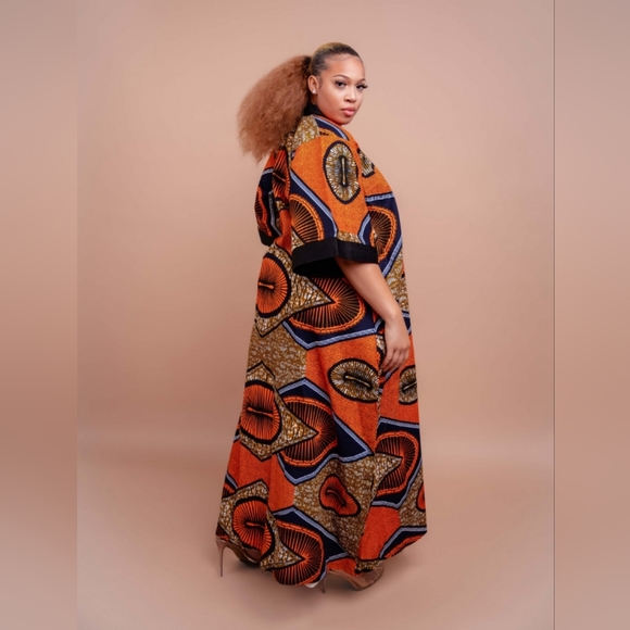 African Print Duster. African Kimono. African Robe. Multi Color. One Sz - Picture 2 of 6